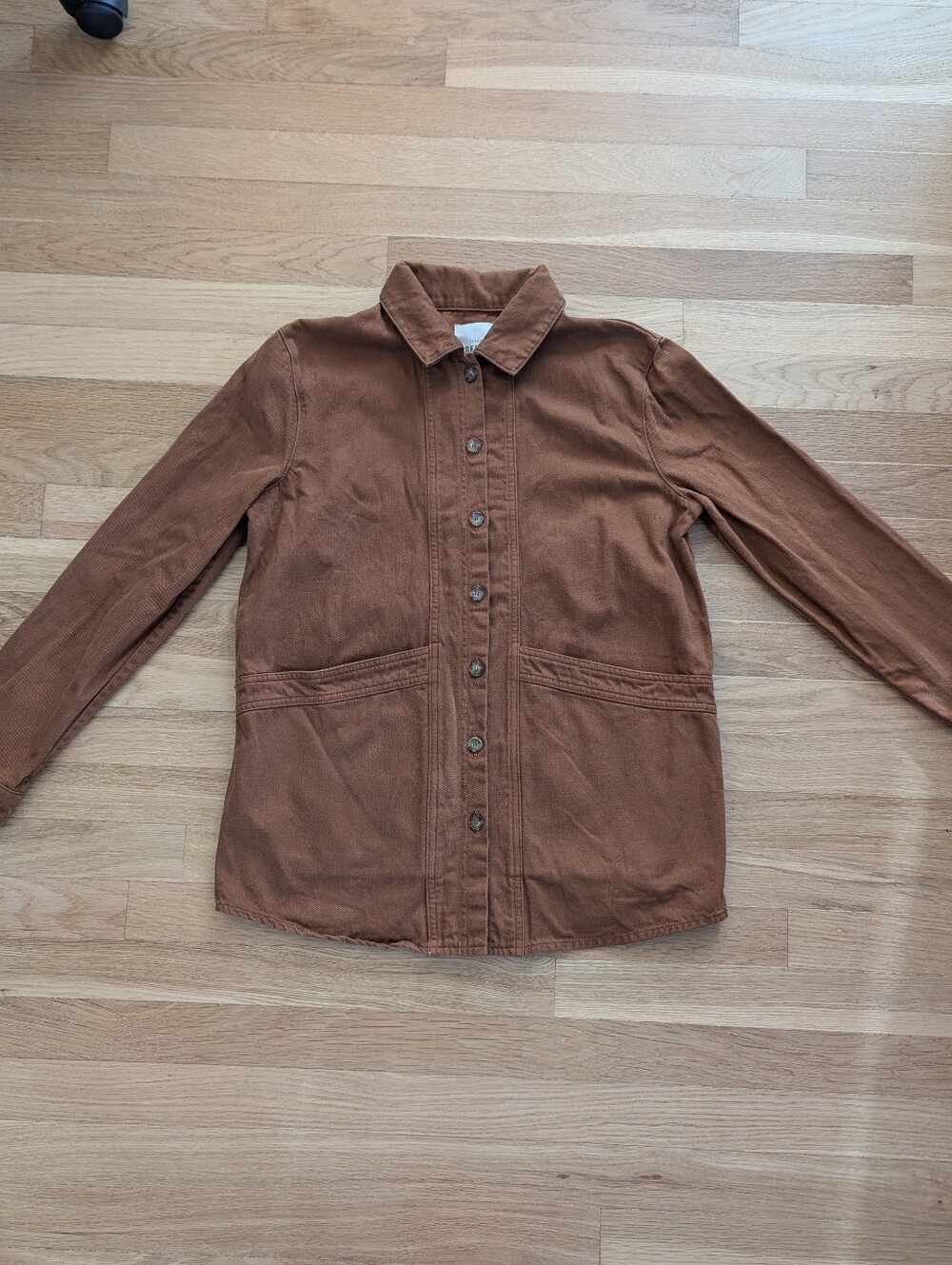 Sézane Will Denim Jacket In Camel Brown - Picture 2 of 4